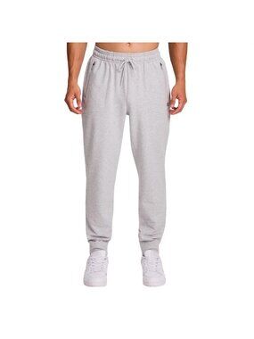 Champion Men's Size L Gray Jogger Sweatpants Elastic Waist Pockets e1710